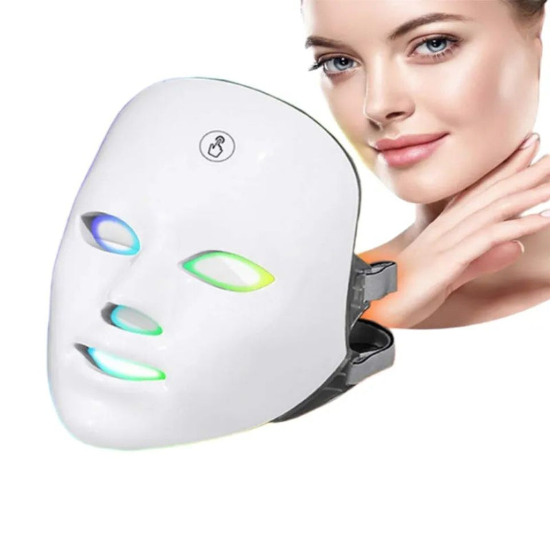 USB Rechargeable Facial LED Mask 7 Colors LED Photon Therapy Beauty Mask Skin Rejuvenation Home Face Lifting Whitening Beauty Device