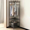 Multifunctional Space Efficient Wardrobe Corner Storage Rack Shelves Shoe Storage Clothes Hanging Organizer