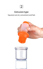 Extruded Silicone BBQ Oil Brush With Acrylic Bottle