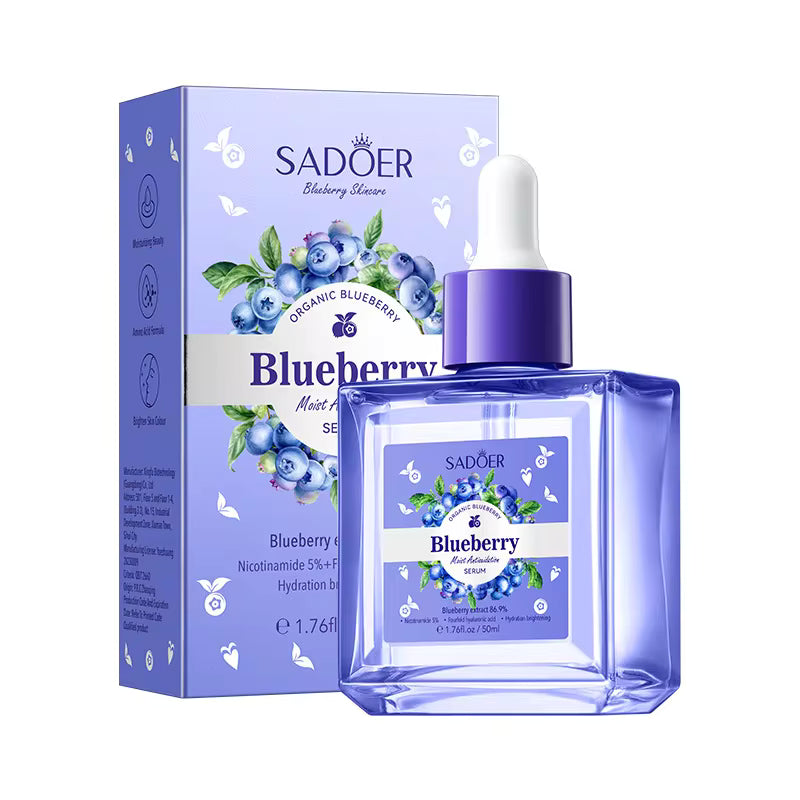 Sadoer Blueberry Hyaluronic Acid Face Serum Facial Essence Moisturizing Firming Nourishing Facial Serum For Face Skin Care