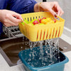 Double Layer Fruit Vegetable Drain Basket With Lid