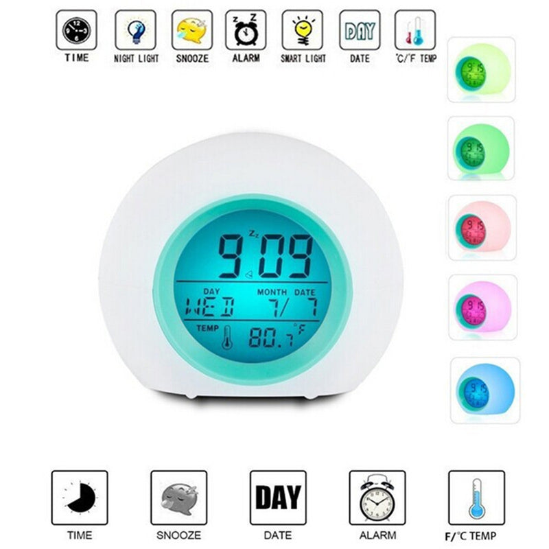 Cute Digital Alarm Clock Night Glowing