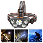 5 LED Headlight Flashlight USB Rechargeable Light with Flashing for Outdoor Climbing And Camping Light