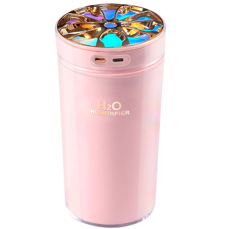 Multipurpose Portable Ultrasonic Air Humidifier With Colorful LED Light Car Humidifier 300ML