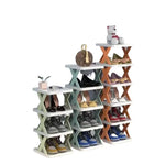 Foldable X Shape Plastic Shoe Rack