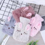 Hot Water Bottle Cover Soft Rabbit Knitted Cozy Plush Cover Bag