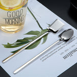 Stainless Steel Straw With Spoon Pack Of 3