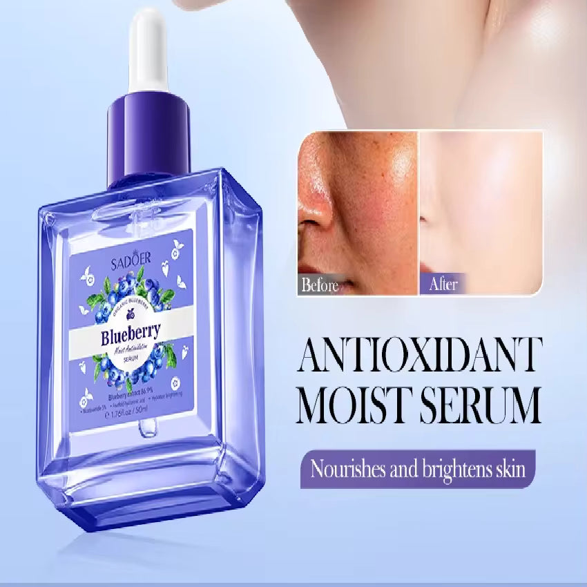 Sadoer Blueberry Hyaluronic Acid Face Serum Facial Essence Moisturizing Firming Nourishing Facial Serum For Face Skin Care