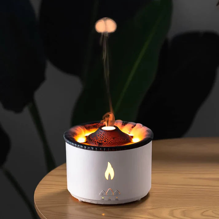 Portable New Fine Fog Volcanic Flame Aroma Diffuser Essential Oil Lamp USB Air Humidifier Night Light