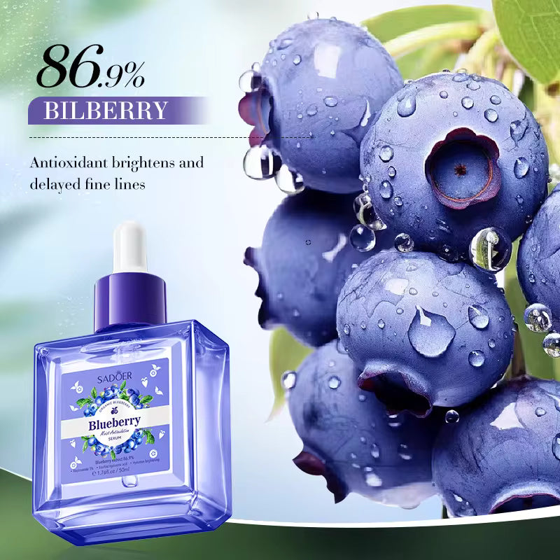 Sadoer Blueberry Hyaluronic Acid Face Serum Facial Essence Moisturizing Firming Nourishing Facial Serum For Face Skin Care