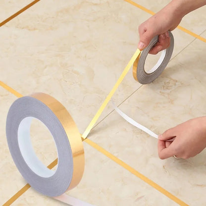 Self Adhesive Tile Sticker Tape Gold Ceramic Gap Seam Tape Sticker Waterproof 1cmx50m  (high return)
