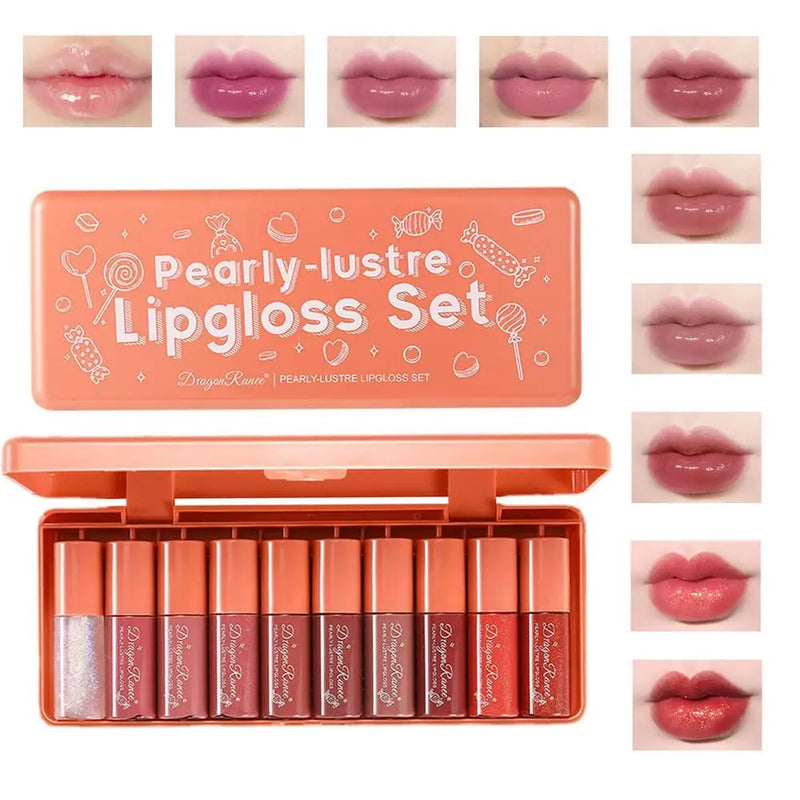 Dragon Ranee Pearly Lustre Lip Gloss 10pcs Set