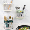 Multipurpose Wall Mounted Or Desktop Standing Kitchen Cutlery Holder Organizer With Drain Hole Visible Compartments