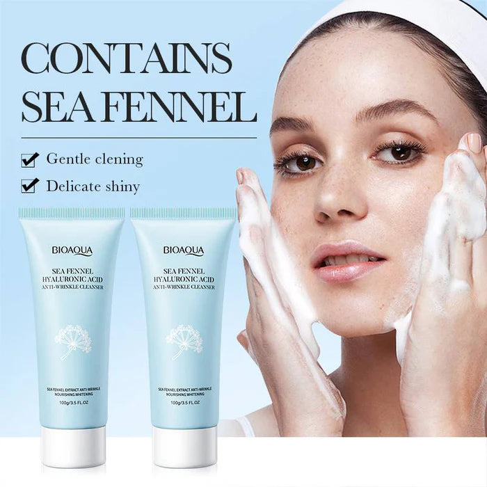 Bioaqua Sea Fennel Hyaluronic Acid Anti-Wrinkle Facial Cleanser 100g