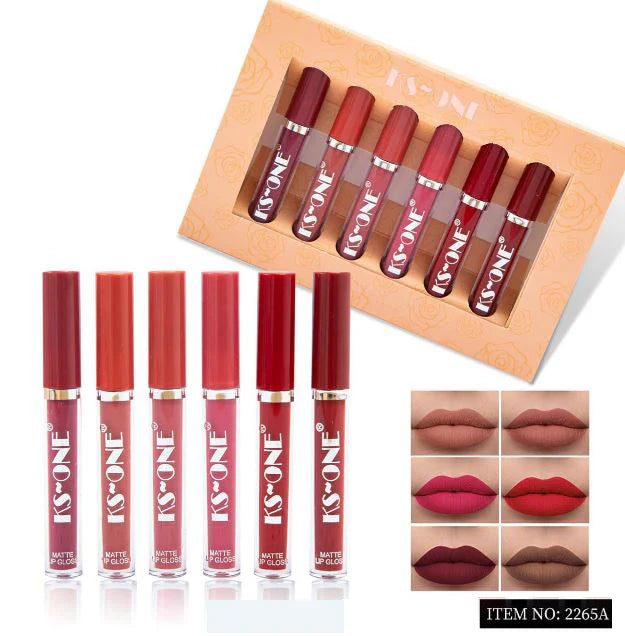 New KS One Matte Lip Gloss 6Pcs Set