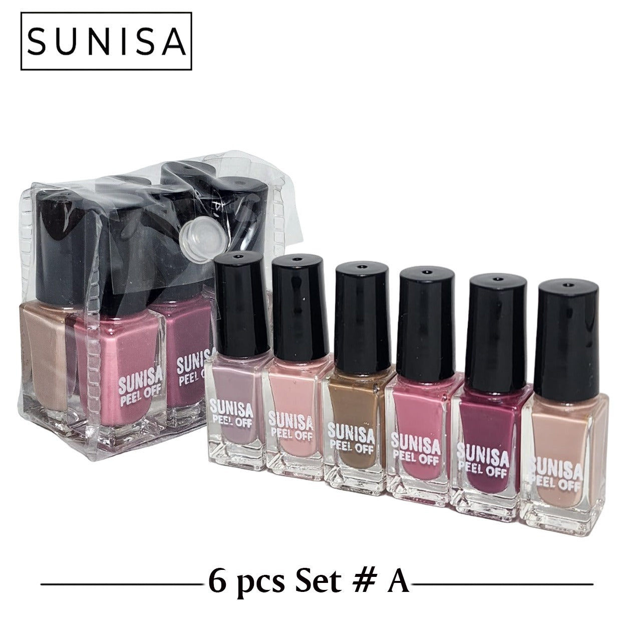 SUNISA Peel Off Nail Polish Pack Of 6