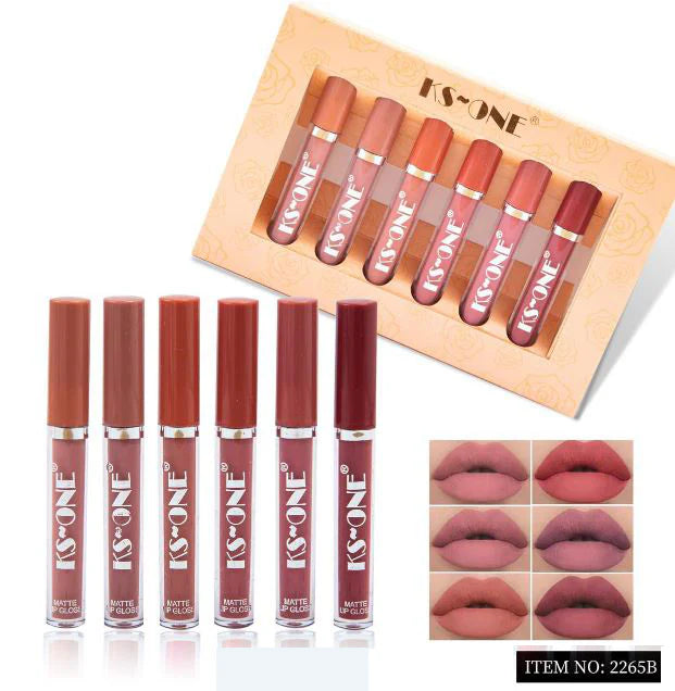 New KS One Matte Lip Gloss 6Pcs Set