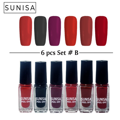 SUNISA Peel Off Nail Polish Pack Of 6