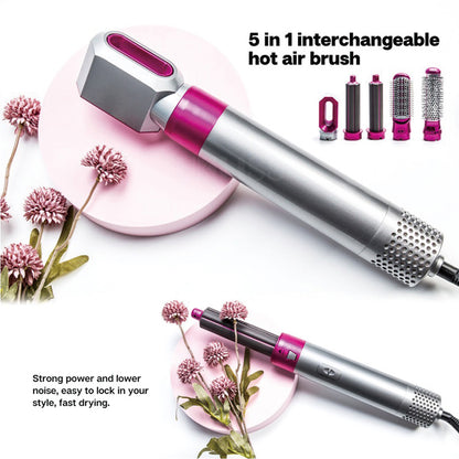 5 In 1 Hair Dryer Straightener Curler Electric Hair Comb Hair Curling Wand Detachable Brush