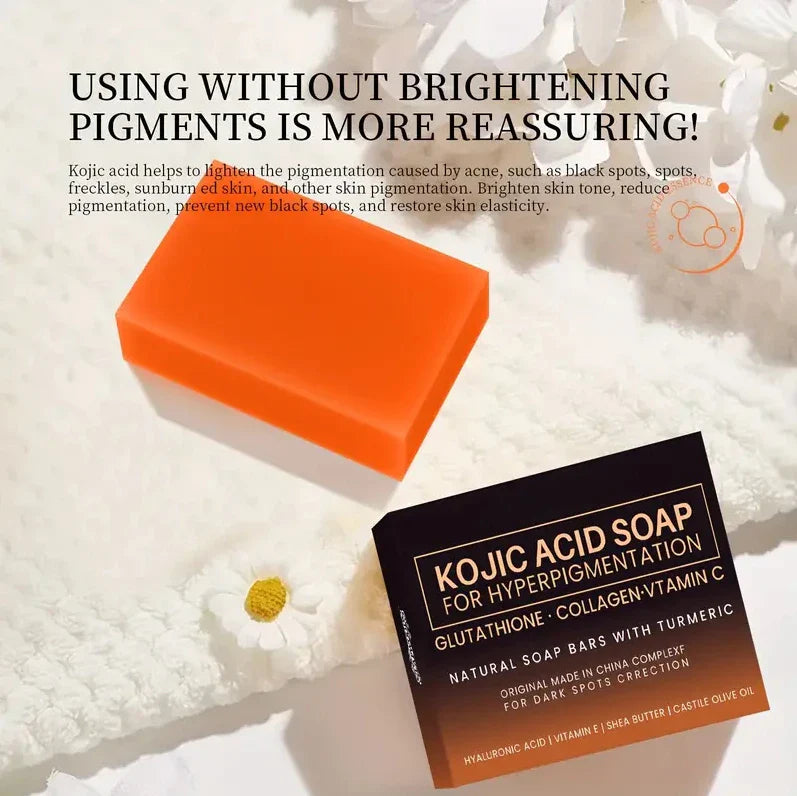 kojic acid soap glutathione collagen vitamin c VALITIC for Hyperpigmentation with Glutathione, & Natural Soap Bars with Turmeric Original Japanese Complex for Dark Spot Correction 2 Pack(4 Pack + Holder) leaving it soft and smooth Kojic Acid Soap For Hyperpigmentation