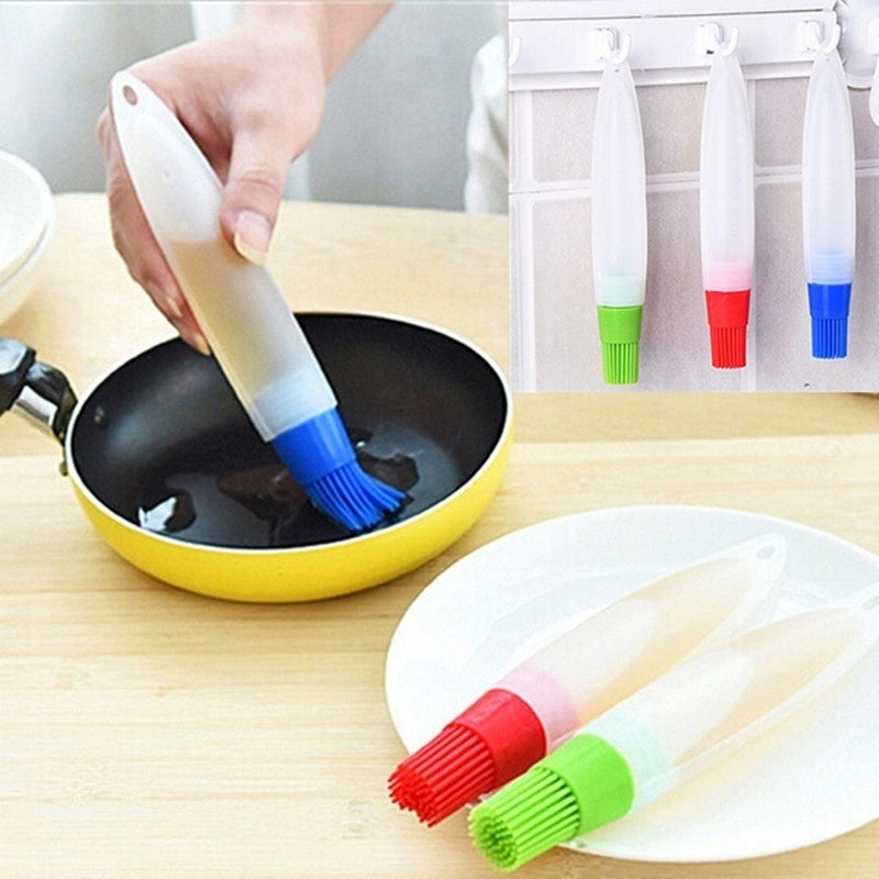 Oil Bottle With Brush Food Grade Silicone Cooking Oil BBQ Brushes