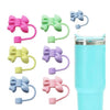 Silicone Cute Bow Straw Stopper Cover Cap Pack Of 2