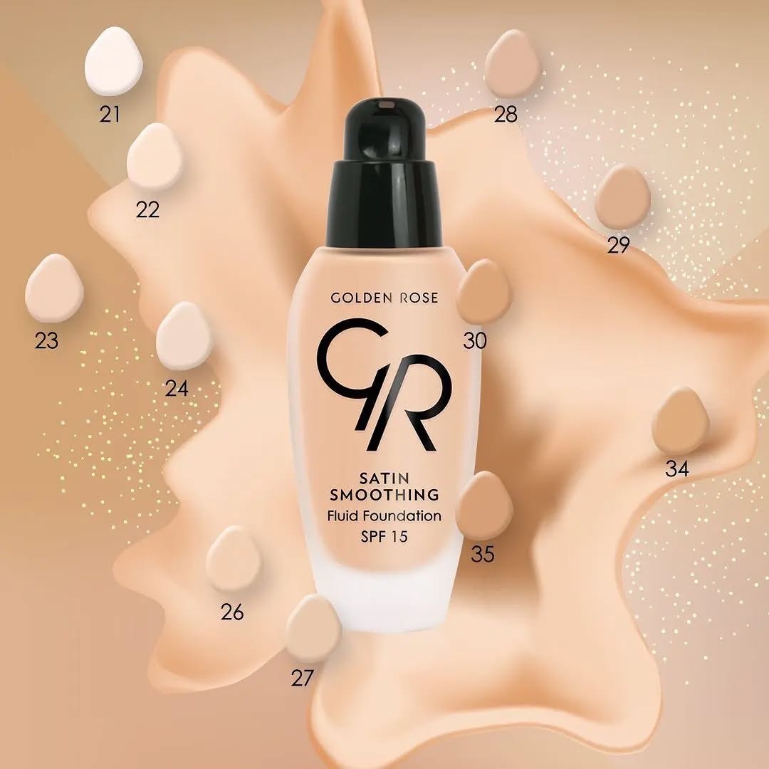 Golden Rose GR Satin Smoothing Matte Liquid Fluid Foundation SPF15