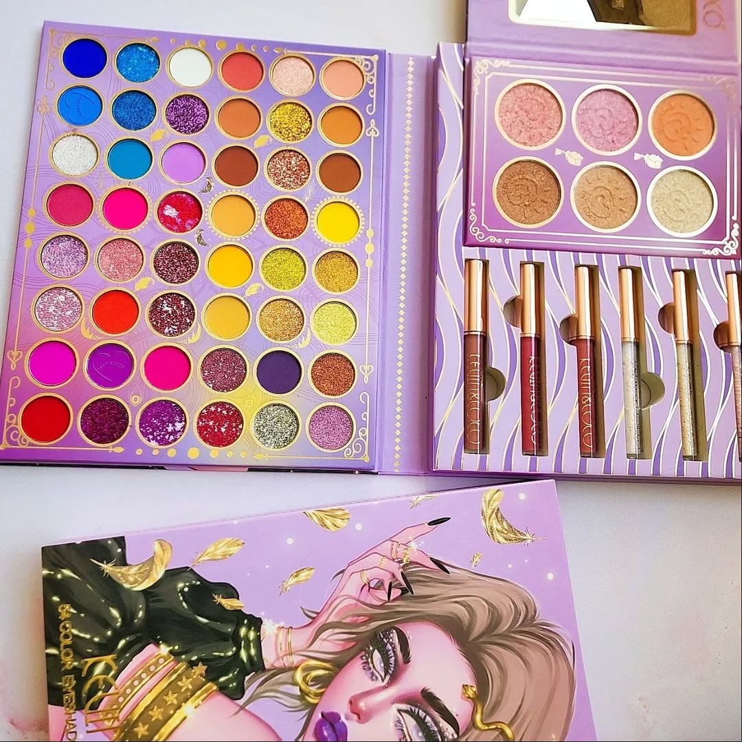 Kevin & Coco 54 Color Eyeshadow Face Palette And Lip Gloss