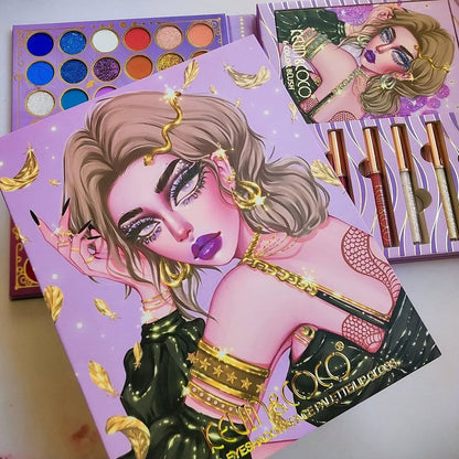 Kevin & Coco 54 Color Eyeshadow Face Palette And Lip Gloss