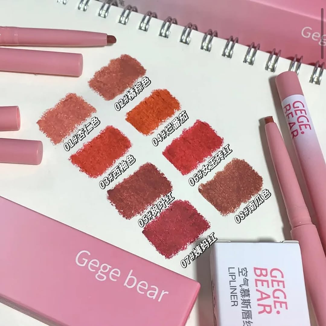 Gege Bear Matte Lip Liner 8Pcs Set