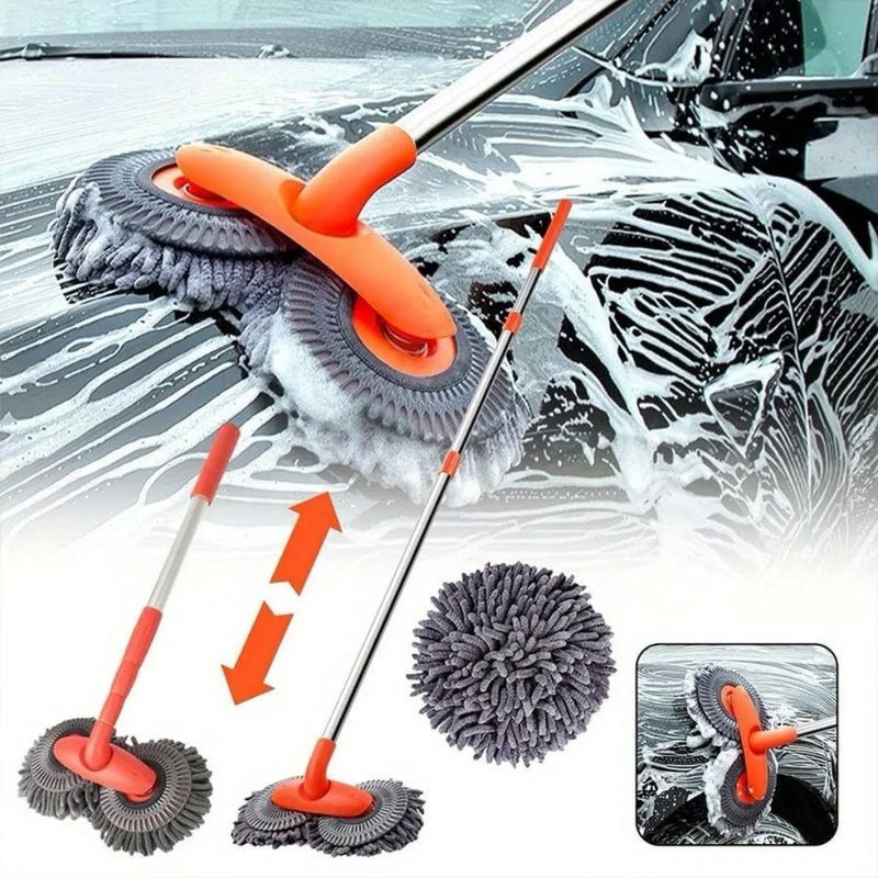 Multipurpose Size Adjustable Double Headed Microfiber Car Cleaning Mop Brush