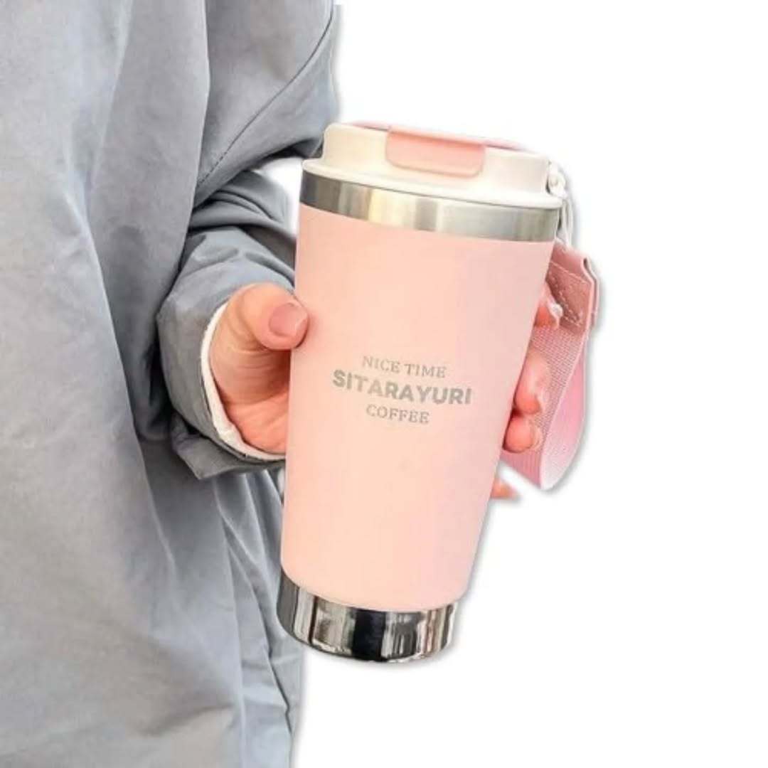Stainless Steel Nice Time Sitarayuri Coffee Mug Vacuum Insulated Tumbler With Lid 500ml (2799)