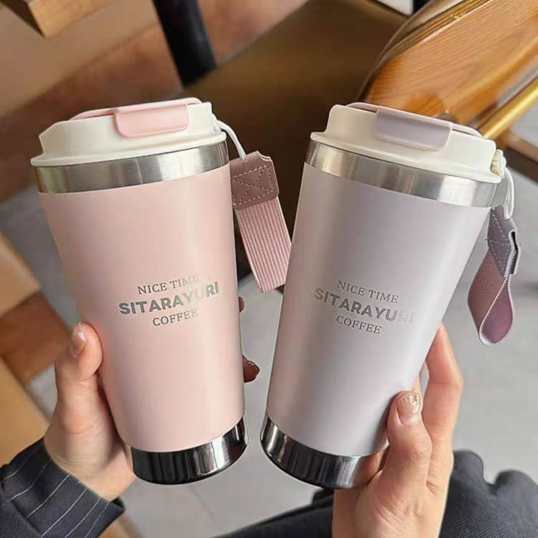 Stainless Steel Nice Time Sitarayuri Coffee Mug Vacuum Insulated Tumbler With Lid 500ml (2799)