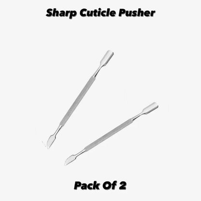 Stainless Steel 2Pcs Pusher Cuticle Care Sharp Cuticle Pusher Premium Quality