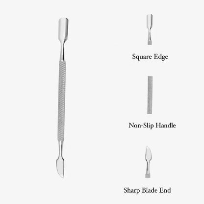 Stainless Steel 2Pcs Pusher Cuticle Care Sharp Cuticle Pusher Premium Quality