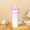 Stainless Steel Gradient Tumbler With Lid & Straw Water Bottle