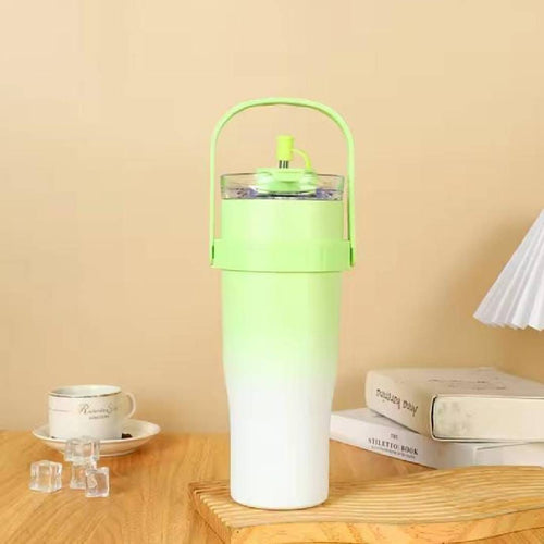 Stainless Steel Gradient Tumbler With Lid & Straw Water Bottle