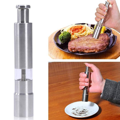 Stainless Steel Mini Pepper Grinder Crusher Mill Button Press Technology