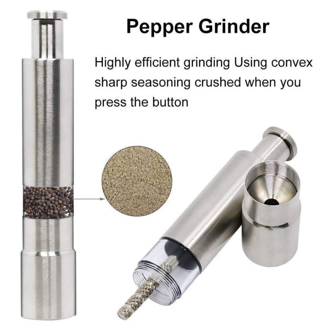 Stainless Steel Mini Pepper Grinder Crusher Mill Button Press Technology