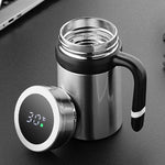 Stainless Steel Thermos Flask Mug With Handle And Temperature Display Mug 500ml