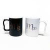Mr & Mrs Mugs with Stand Set