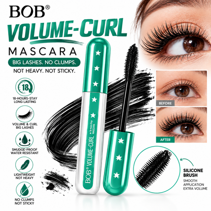 BOB Volume-Curl Mascara – 18-Hour Stay, Lash Defining & Volumizing