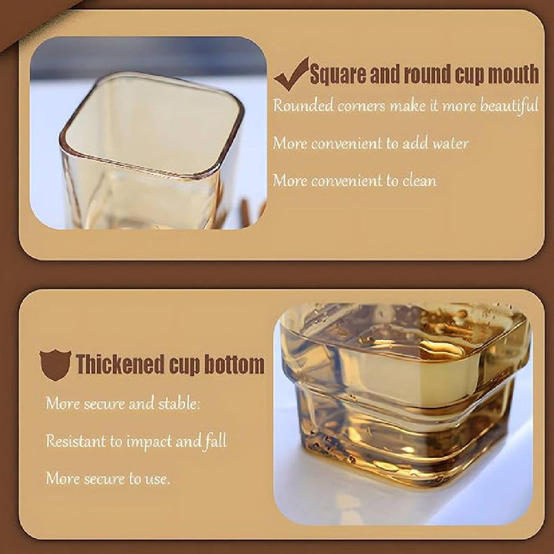 Thick Wall Insulated Glass Cups With Lid And PU Leather Sleeve Case And Straw