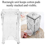 Transparent Acrylic Cotton Pad Nails Storage Box Napkins Container Organizer