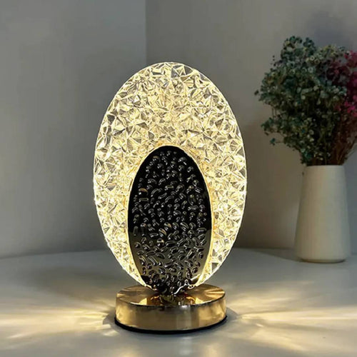 USB Cordless Desk Light, Touch Control Crystal Beside Lamp, Portable Night Light Bedside Lamp