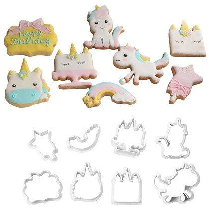 Unicorn Cookies Cutter Set Pack of 8