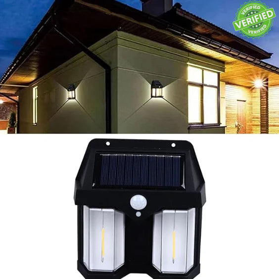 Double Head Antique Solar Sensor Lamp Solar Warm Lighting Lamp Outdoor Wall Lights