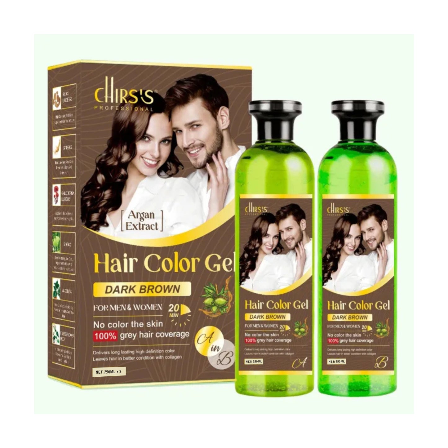 Chirss Hair Colour Gel Dark Brown