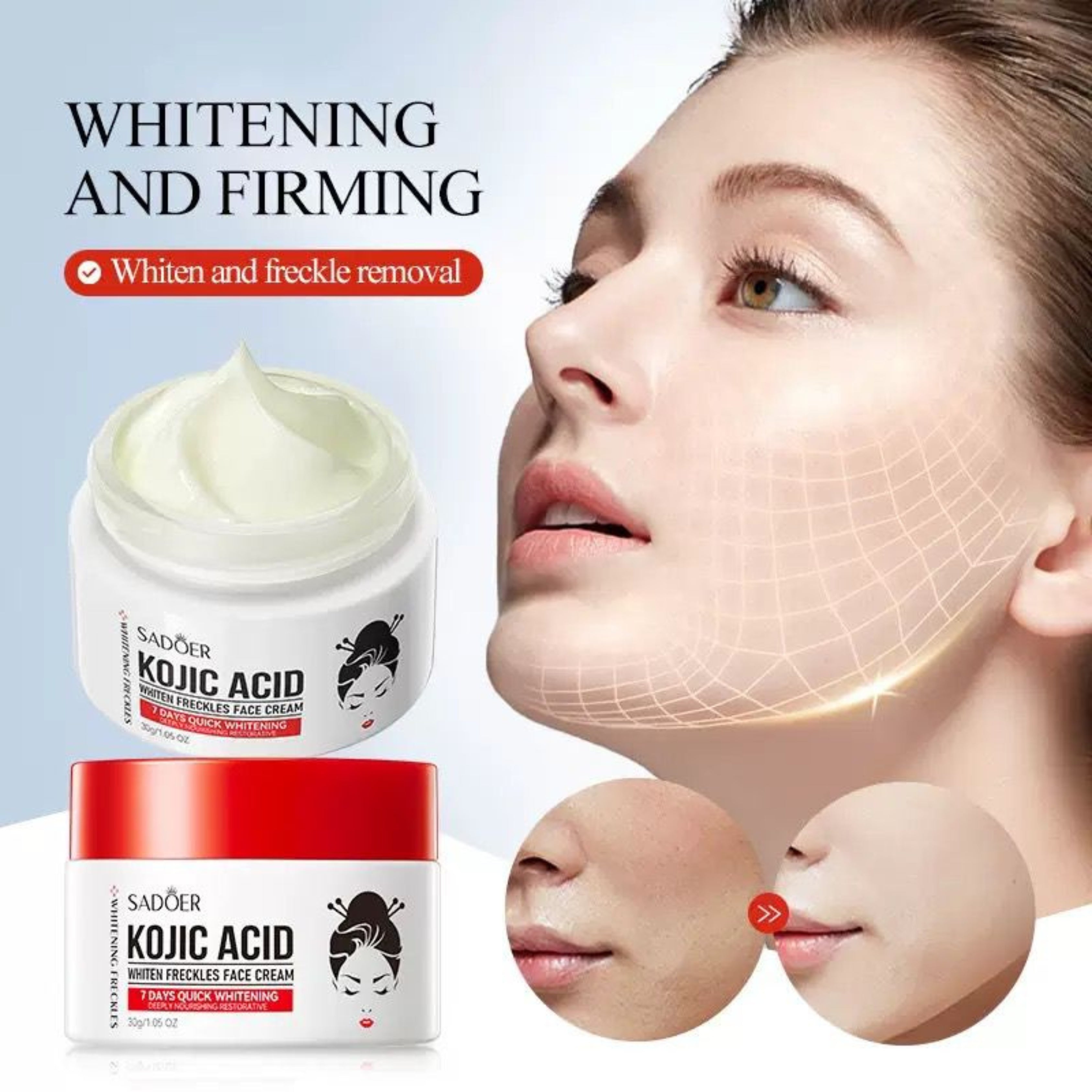 Sadoer Kojic Acid Anti Freckle Cream Brightening And Rejuvenating Skin Melanin Removal Cream