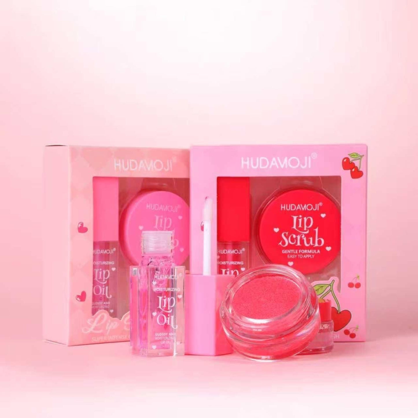 Hudamoji Lip Gloss Lip Scrub Set